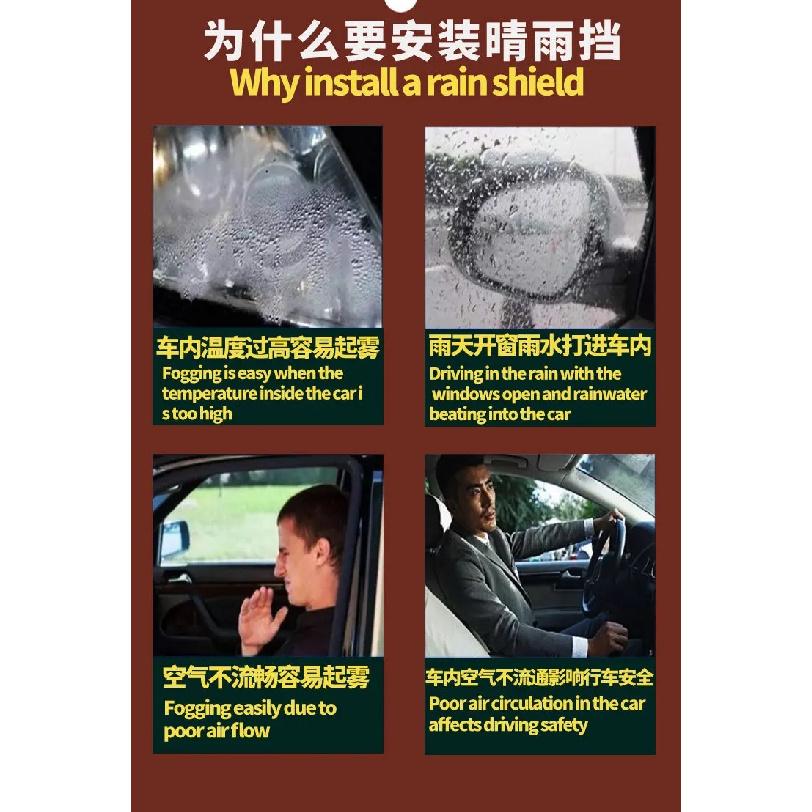 For Ford 15-18 Ranger Rain and Rain Shield Tourer International Edition Window Rain and Rain Shield Modification