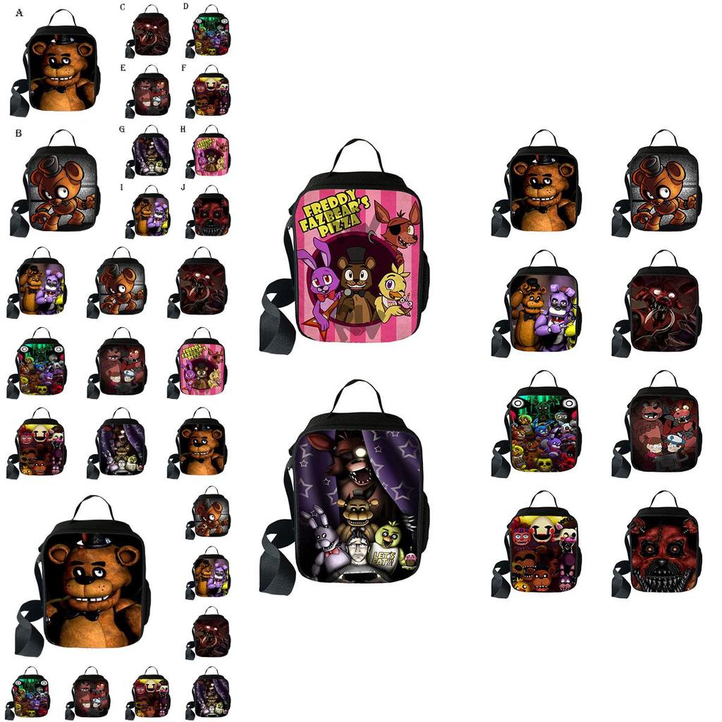 Torba śniadaniowa termoizolacyjna Five Nights At Freddy's o dużej pojemności i z kieszenią z siatki