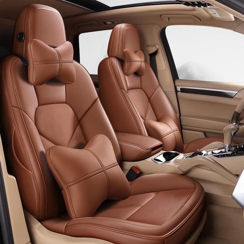 Full Coverage Genuine Leather Seat Cushion for BMW 5 Series and Porsche Cayenne