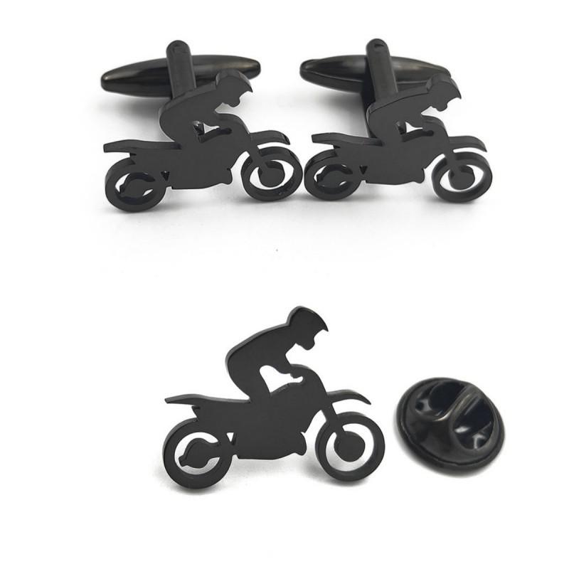 Off Road Motorcycle Brooch Cufflinks Dual-use Personalized Design Adventurer Style Enthusiast Accessories