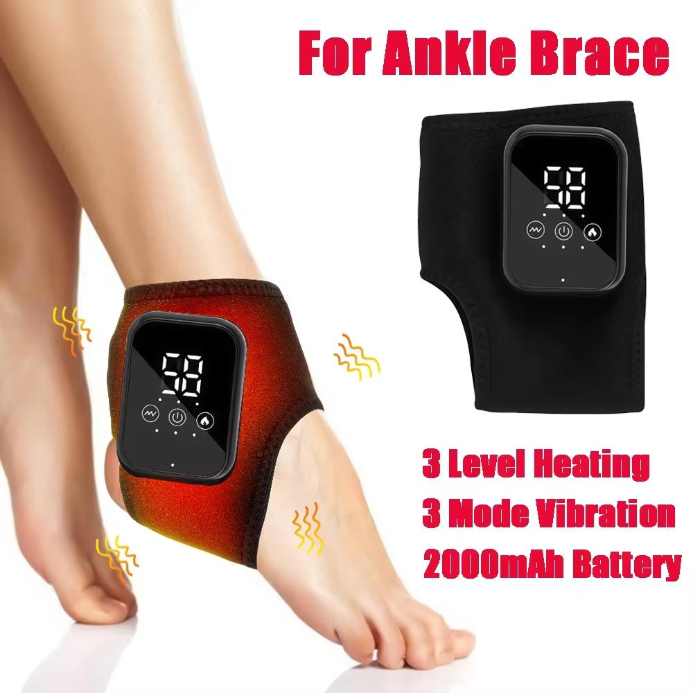 

Electric Heating Ankle Guard with 5 Levels Hot Compress Vibration Massage Rechargeable Wrist Ankle Brace Hand Foot Protection