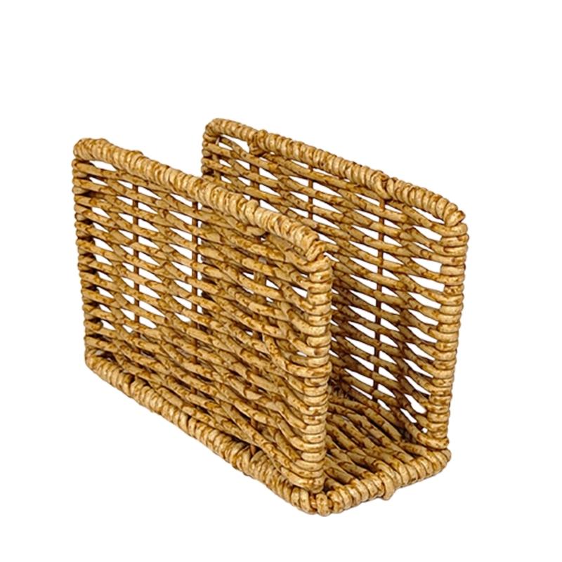 Elegant Retro Tissue Box Cover Plastic Rattans Towel Dispenser For Kitchen Countertop And Home Decoration