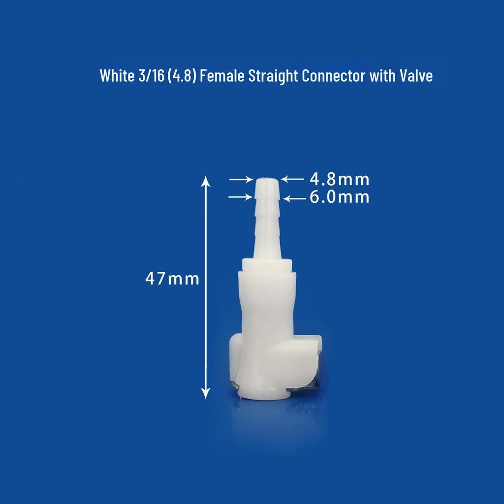 CPC Connector with Shut-Off Valve: 3/16" Male/Female Quick Disconnect for Beauty Instruments