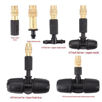 Adjustable Copper Nozzle Micro Spray Irrigation System for Garden Cooling and Dust Removal
