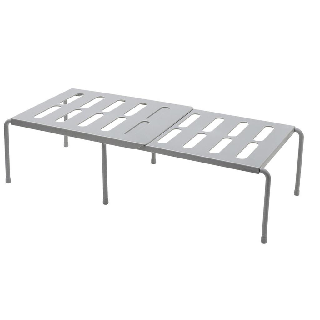 Kitchen Counter Storage Rack Grey ABS Plastic Punch  Expandable Large Capacity Kitchen Cabinet S