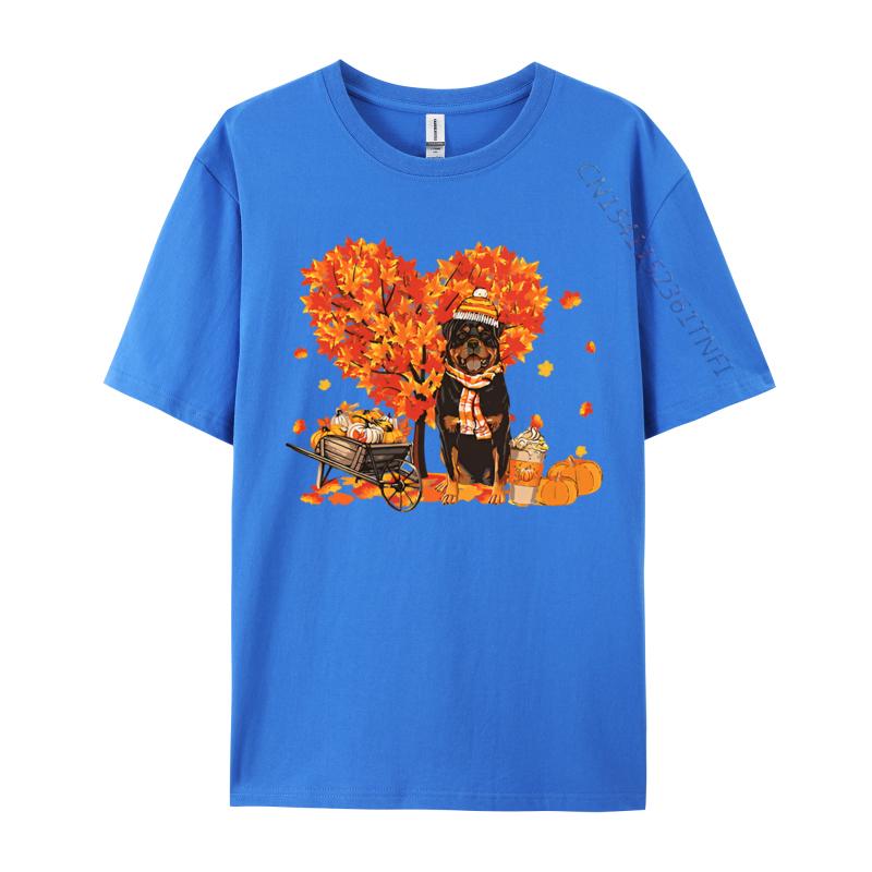 Rottweiler Rottie Autumn Tree Fall Tshirt Unisex Printed Tshirts Gifts Tees Shirt Male Cotton Clothing