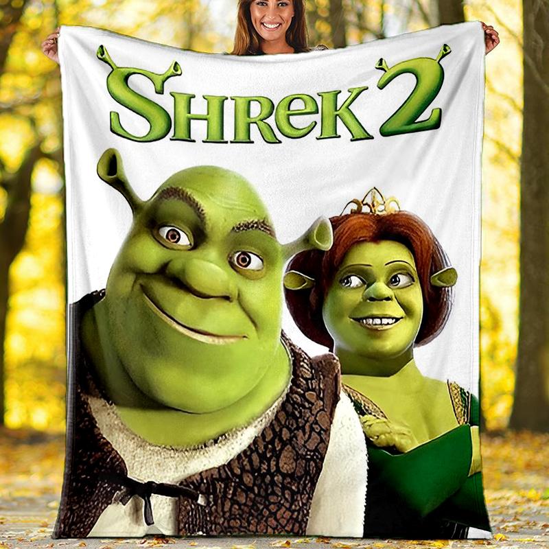 Shrek Theme Printed Blanket Perfect For Couch Bed Travel Outdoor Use Machine Washable Cozy Durable