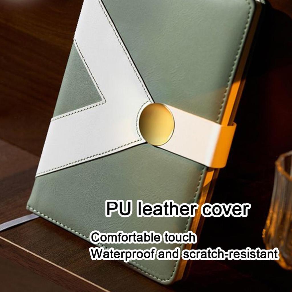 A5 verdicktes Business-Leder-Notizbuch, Studenten-Studienheft, Arbeitsbesprechungsprotokollbuch, Tagebuch mit Schnalle, 100 Blatt 200 Seiten