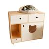 Solid Wood Semi-Closed Cat Litter Cabinet with Anti-Tracking and Anti-Dog Features