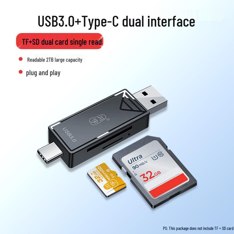 Kawuyu USB 3.0 Card Reader: SD/TF All-in-One High-Speed Converter, Type-C OTG for Phones and Computers