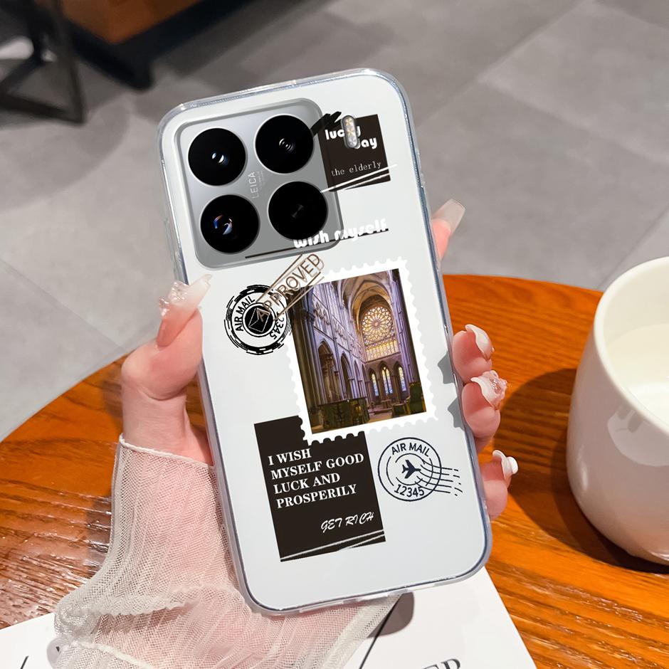 Cute Flower Case For Xiaomi 15 Pro Ultra Clear Soft Silicone Protective Bumper Cover For Xiaomi15Pro 15Ultra Anti Scratch Fundas