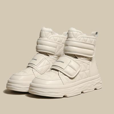Women's Ankle Boots Flats Platform Short Plush Warm Cotton Shoes Fashion Winter Boots Walking Cozy Mujer Botas