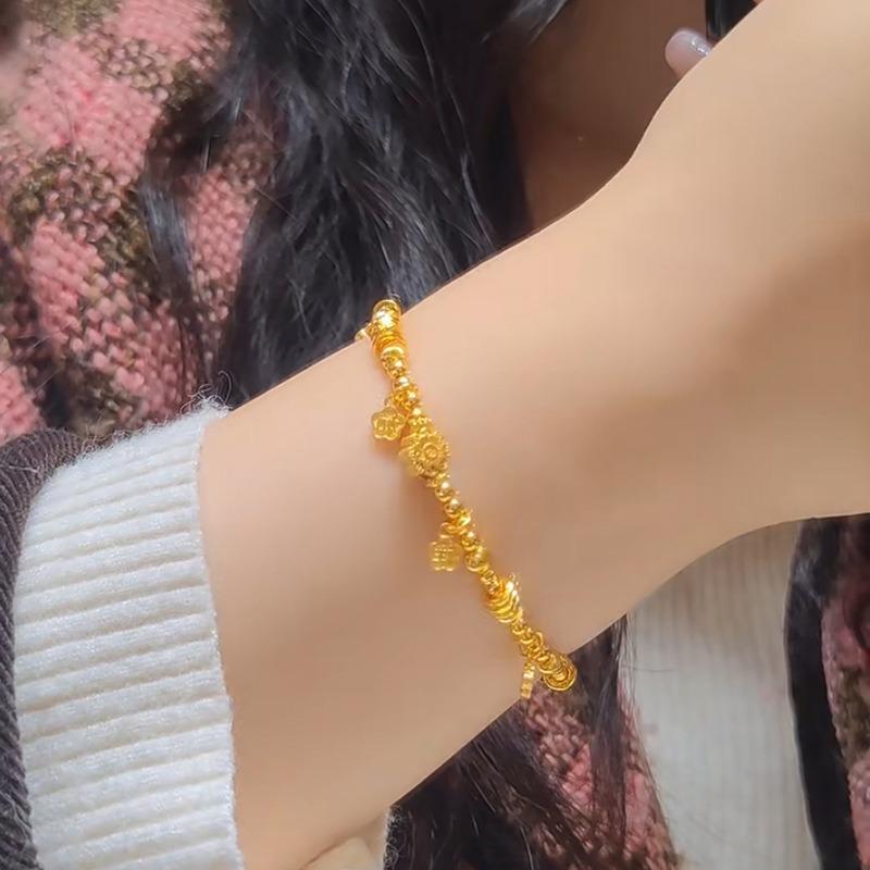 Classic Sparkling Flower Round Bead bangles Chinese Style Exquisite Round Bracelets for women Banquet