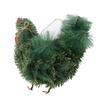 Rooster Chicken Wreath Green ABS Artificial Rooster Shaped Wreath for Holiday Home Decor