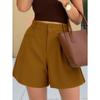 Fashion Casual High Waist Loose Solid Color Wide Leg A Line Women Shorts