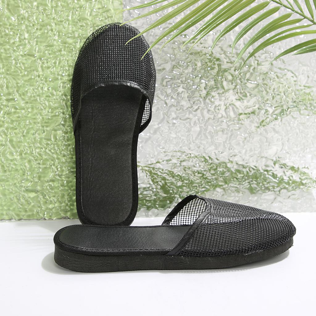 2025 Women's Baotou Slippers Women's Summer Flat Bottom Fashion Outwear Simple Slippers Hollow Breathable Mesh Women's Slippers