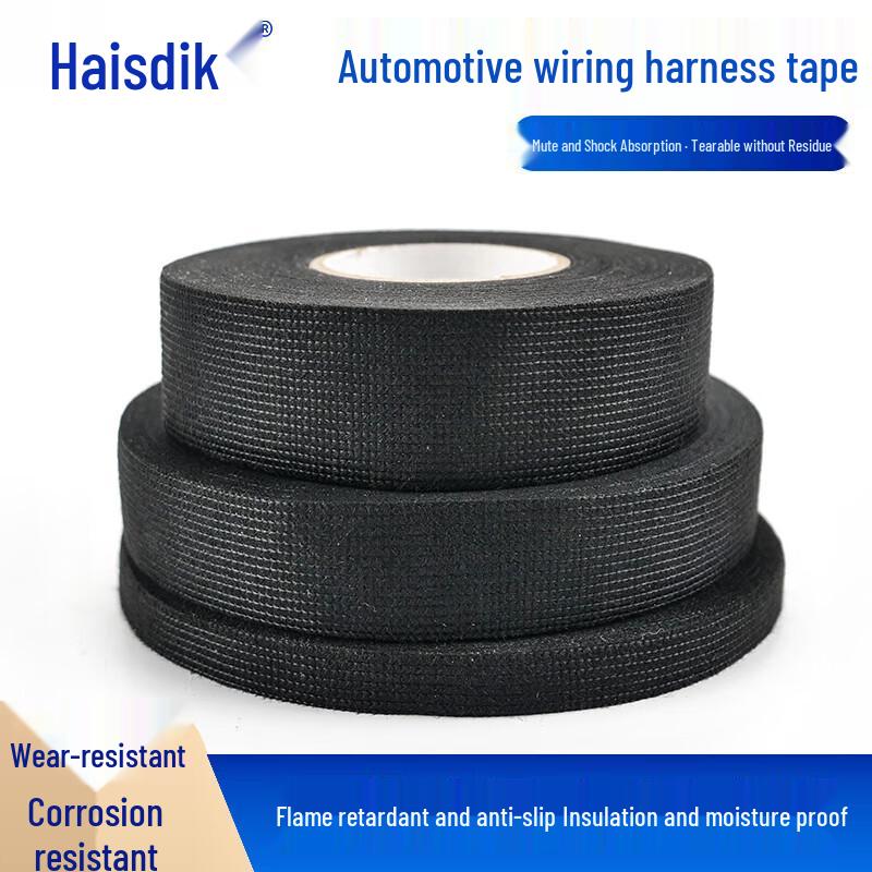 Черная Бархатная Изолента для Проводки Hesdake 25mm x 15m