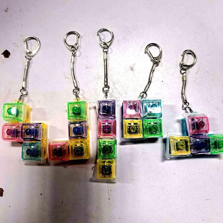 Compact Keychain Mechanical Keyboard Button Tester with Light-Up Spinner and Press Function