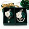 Wedding Chest Wrist Flower Set 2pcs Bridal Groom Bouquet Accessories Elegant DIY