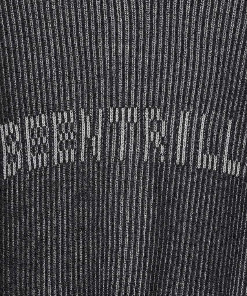 BEENTRILL Jacquard Logo Two-Tone Knit (Charcoal)