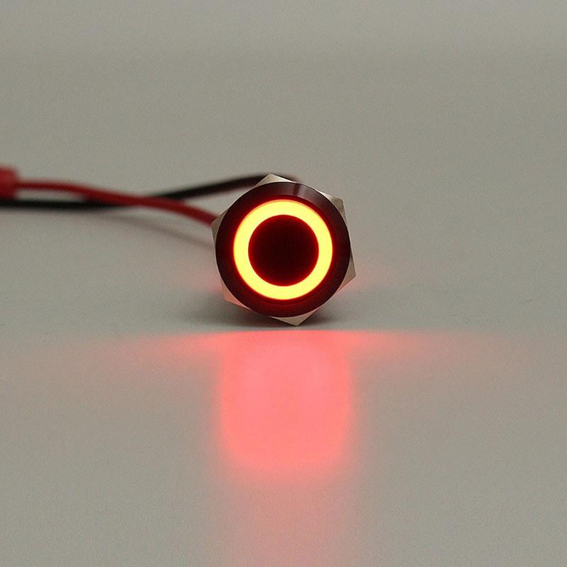 Waterproof 19mm 12v Car Dash Metal Momentary Engine Push Button Led