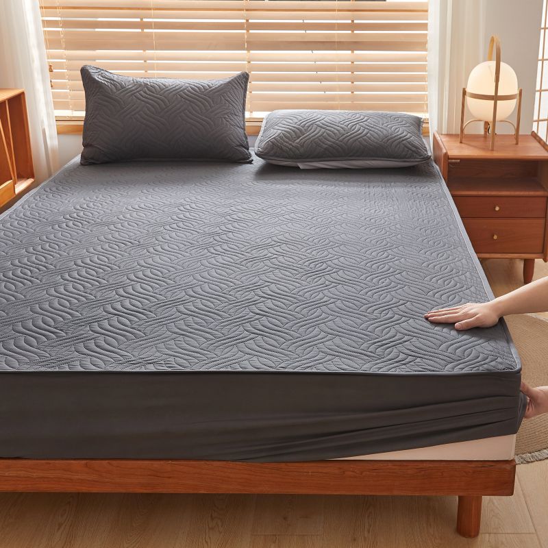 Ultrasonic Waterproof Quilted Mattress Cover All-inclusive Bed Fitted Sheet Anti-mites Bed Cover Not Included Pillowcase