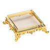 Pyramid Crystal Metal Ornament: Luxury Display Plate for Jewelry, Minerals, Figurines, & Wine