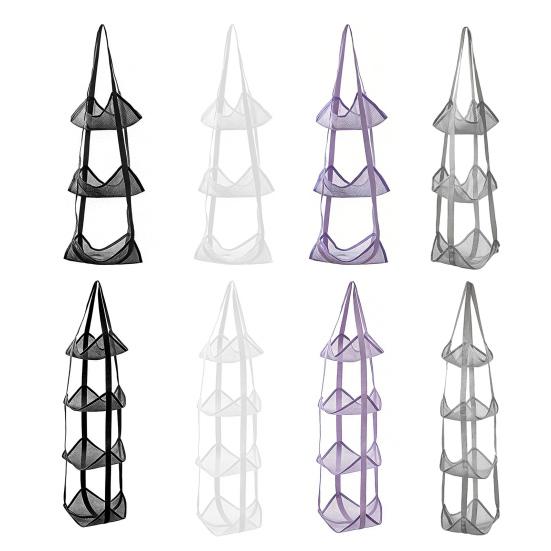 Over The Door Ball Organizer Hanging Storage Bag Over The Door 3 or 4 Tiers Hanging Mesh Bag for Basketballs Stuffed Animals Garage Kids Room Nursery