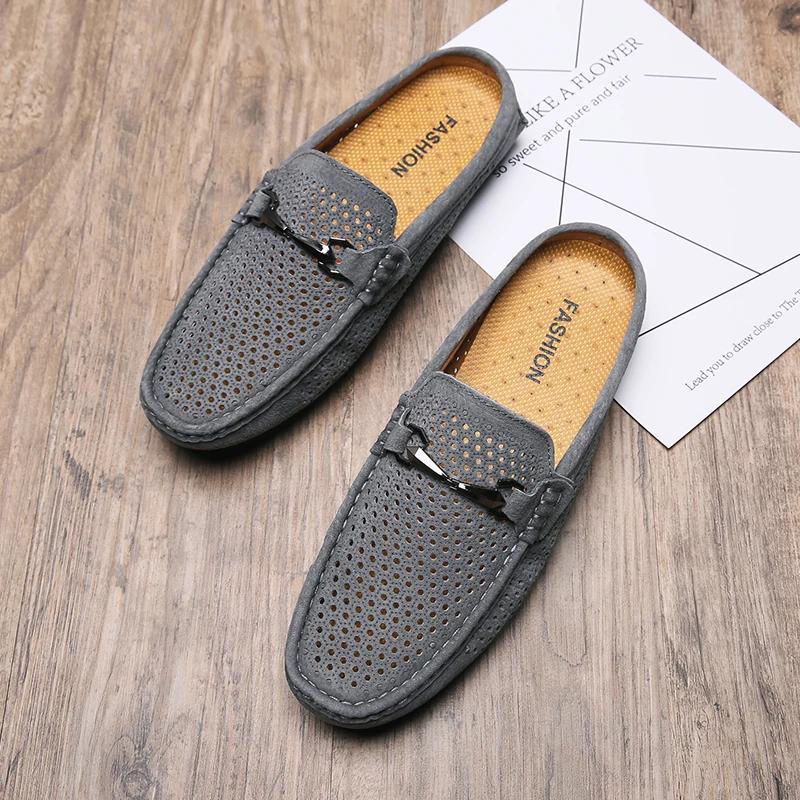 Fashion Fashion Men Leather Slippers Outdoor Loafers Lightweight Mens Shoes Mules Man Summer Casual Sandals Lazy Shoes for Men