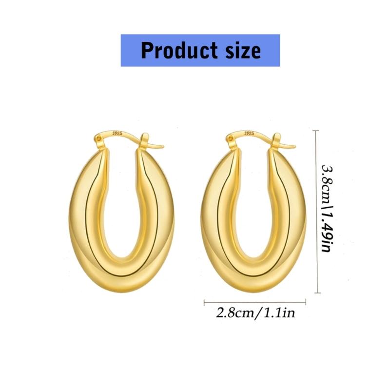 Stylish Hollow Oval Earrings Dangle Earrings Comfortable Ear Jewelry Copper Texture Suitable for Daily and Party Wear