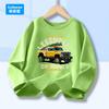 Off Road Cartoon Car Print Graphic Tops for Women, Spring Autumn Women's Long Sleeve Pickup Truck Tees