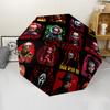 Custom Name Halloween horror Theme Automatic Umbrella, Lightweight & Portable, 8 Rib, Perfect for Outdoor Travel, Birthdays, Christmas, Gifts.