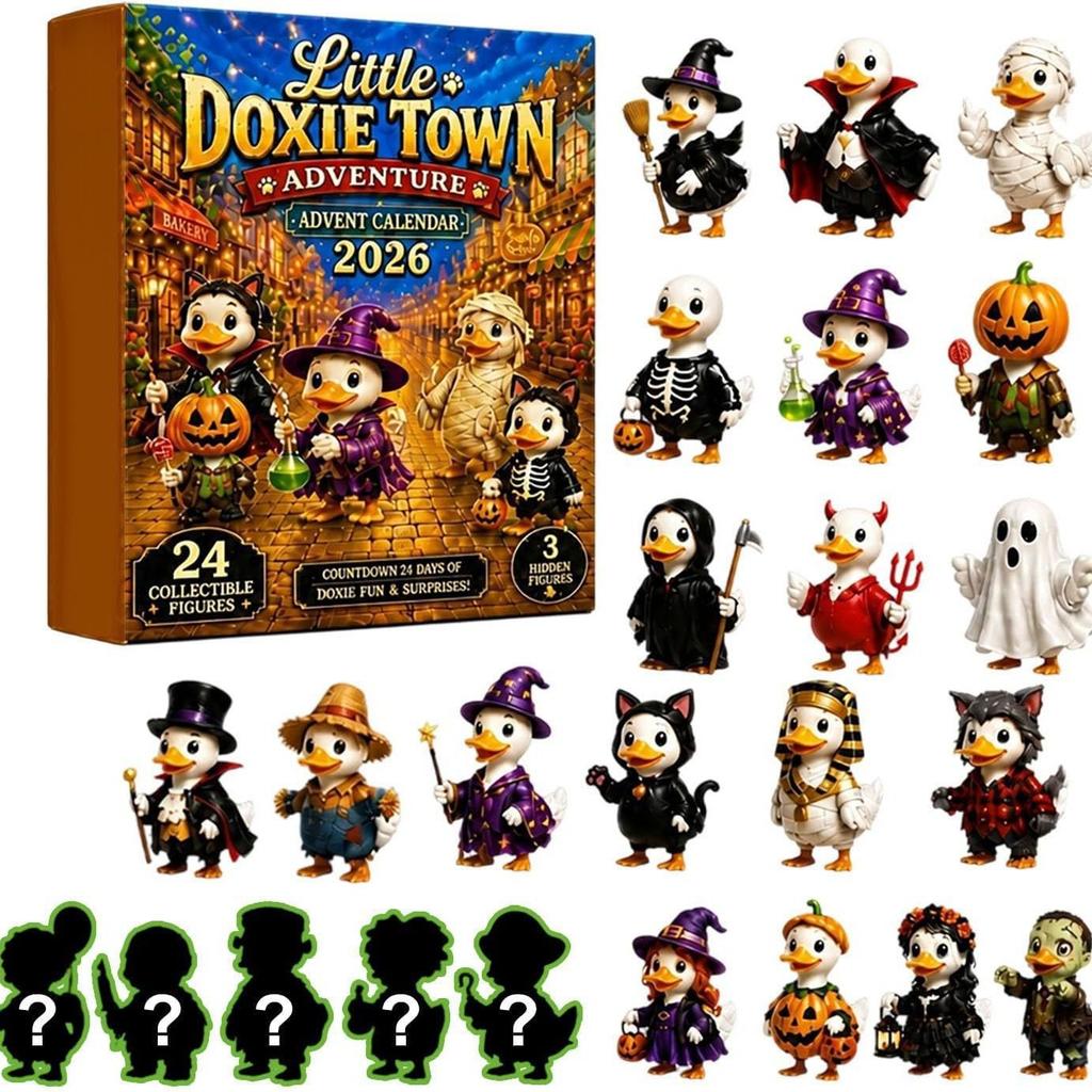 Halloween Adventskalender 2026, Acryl Geist Blind Box Countdown-Kalender mit täglichen Überraschungstüren, Tisch-Feiertagsdekoration für Heimparty Geschenk