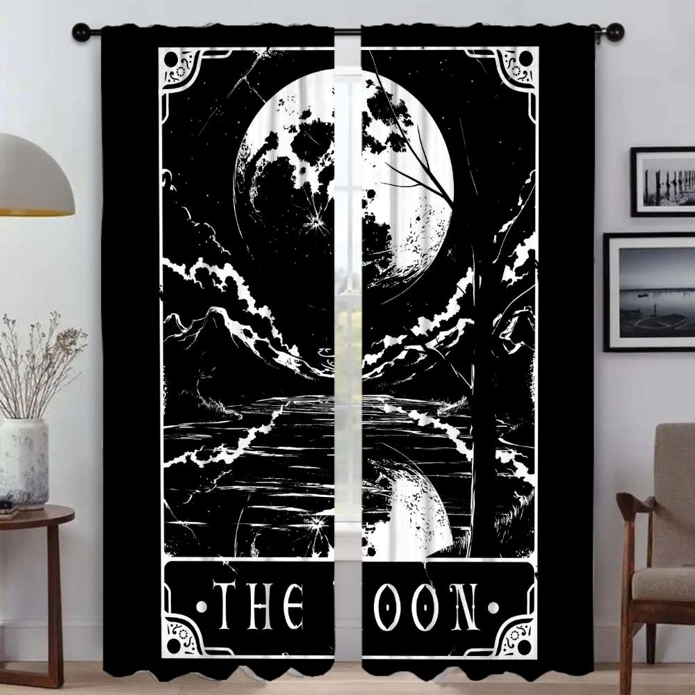 

Tulle for Bedroom Deadly Tarot The Sun Tin Sign Curtains for Living Room Curtain Halloween Decoration Partition Shades Kitchen W50xH70cmx2pcs-CL