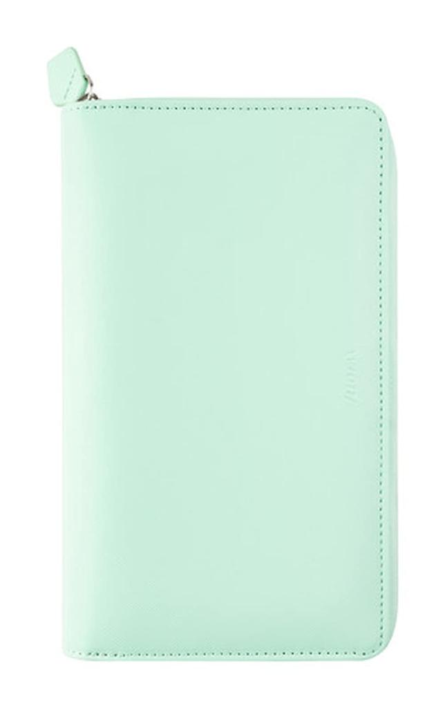 Filofax Saffiano Compact Zip System Planner, Neo Mint, 028811 (Genuine Imported Product)
