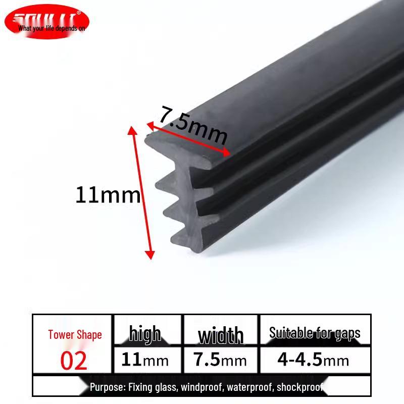 Aluminium T-Dichtungsprofil für 90er Typ Festglas-Schiebetüren und Fenster