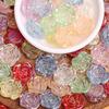 500g about 470Pcs 18mm Acrylic Flat Bottom Perforated Fashion DIY Jewelry Accessories Rose Beads Flower AB Magic Color