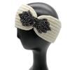 Crystal Beaded Winter Knit Headband Warm Turban Headwrap Hairbands Wool Ear Warmer Headscarf Head Wear Hair Accessories for Women Bandeau Bandanas