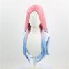 Hochwertige Mizi Cosplay-Perücke, 76 cm lang, gefärbt, Farbverlauf Pink Blau, hitzebeständig, Kunsthaar, simulierte Kopfhaut, Anime-Perücken + Perückenkappe