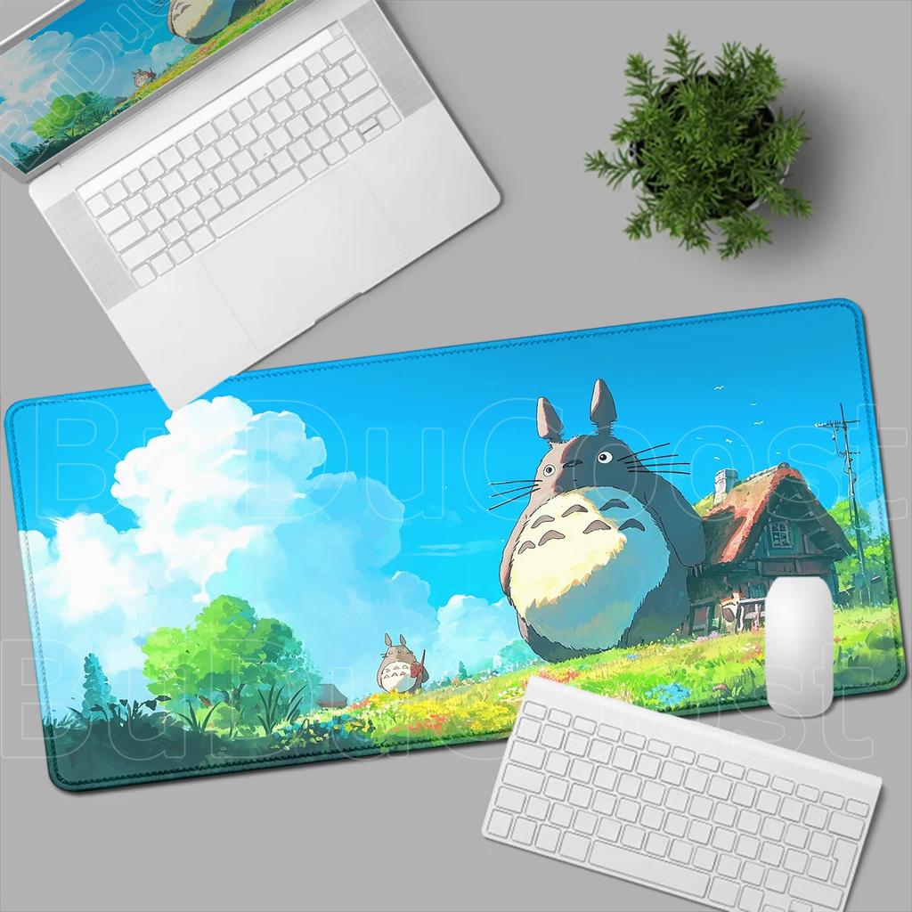 Tappetino Mouse Bordo Bloccato Anime T-Totoros Mouse Pad Accessori Gaming per Laptop Nuovo Gioco per Computer Tastiera Tappetino da Scrivania Mousepad XXL per Regalo