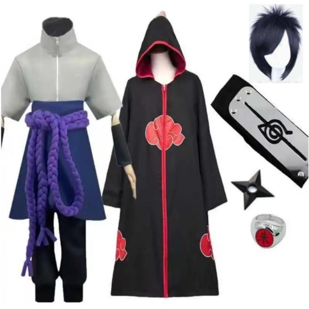 Anime Uchiha Sasuke Cosplay Costume Haut Pantalon Ceinture Cos Convention Cadeau Adulte Version Unisexe