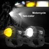 2Pcs Motorcycle Led Lens Spotlight Dual-Color High Low Beam External Headlight Auxiliary Fog Lamp Moto Driving Lamp