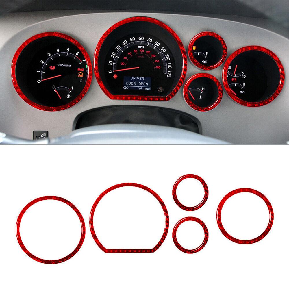 Carbon Fiber Interior Speedometer Accent Cover Trim For Toyota Tundra 07-13, Red