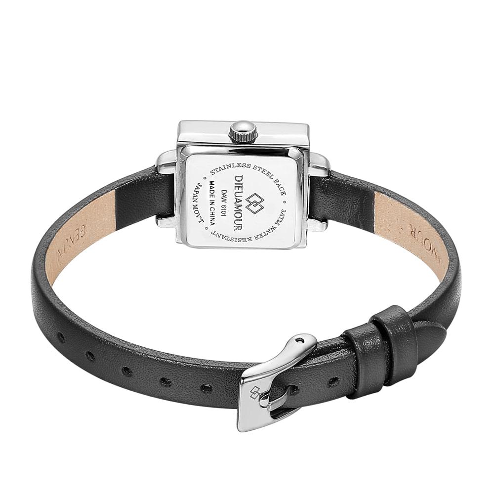 Diyuamoleu Women'S Leather Band Watch Daw6101L-Bk Diamond Watch