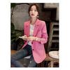 Women New Spring Autumn Casual Loose Retro Coffee Suit Jacket