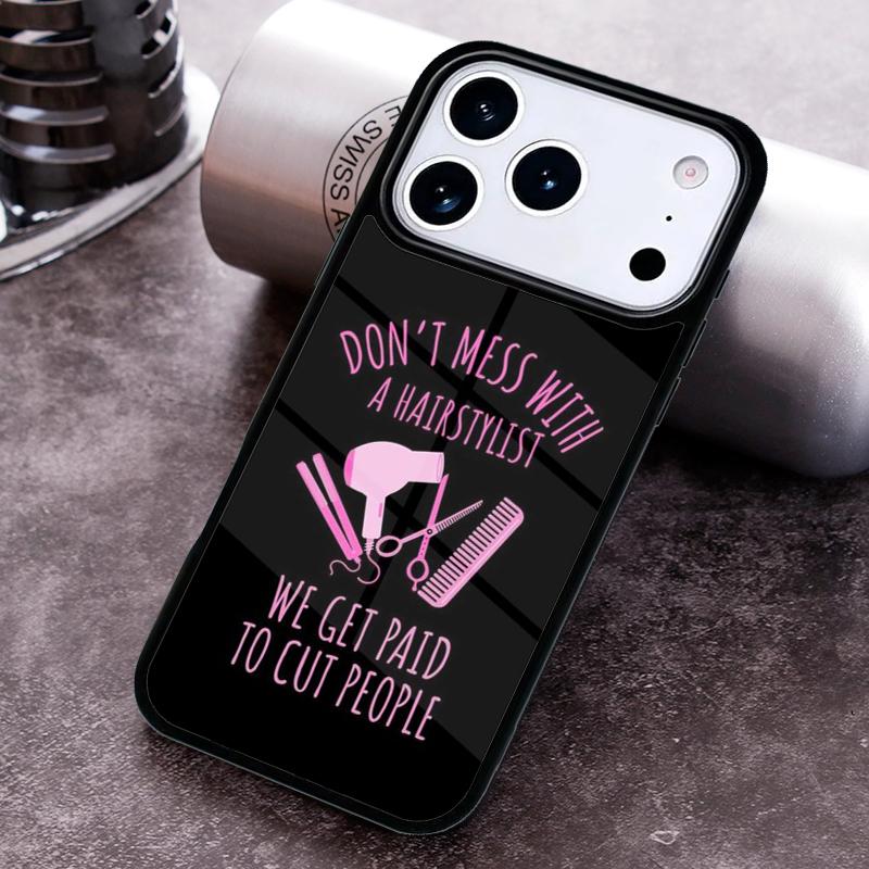 Hair Stylist Tools Hairstyle Phone Case for iPhone 17 16 15 Pro Max Air 14 13 12 11 Plus Shockproof Cover