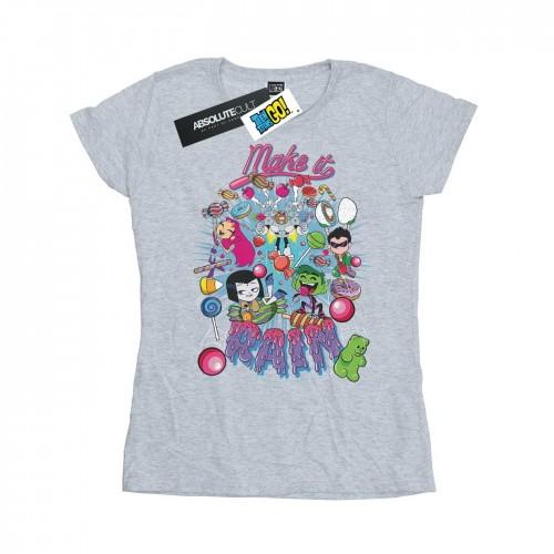 

DC Comics Womens/Ladies Teen Titans Go Make It Rain Cotton T-Shirt