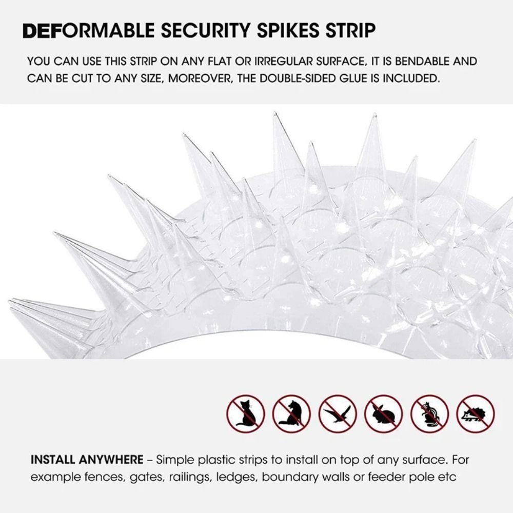 10/20Pcs Strips Bird Spike Repellent Plastic Bird Control Spikes  Anti Pigeons Away Spikes