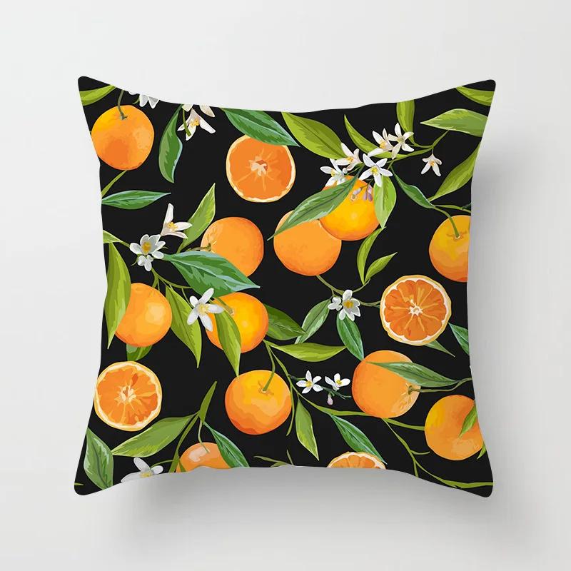 Lemon Water Pattern Watermelon Red Blue Polyester Throw Pillow Waterproof Oilcloth Car Interior Sofa Decoration Pillowcase 40911