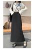 Fluffy Thickened A-Line Wool Skirt for Women - Autumn/Winter 2025, Slimming Mid-Length for Pear Shapes